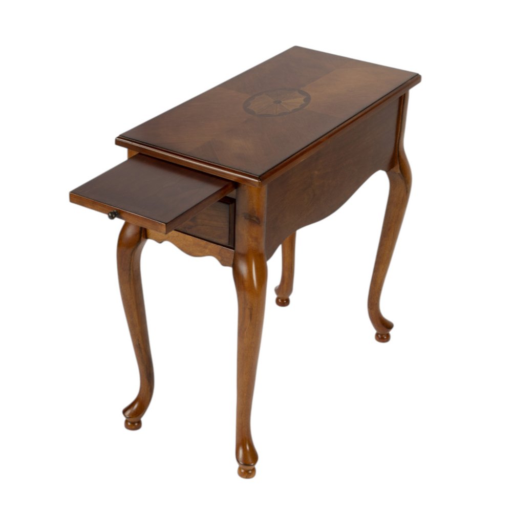 25" Brown Solid And Manufactured Wood Rectangular End Table With Drawer