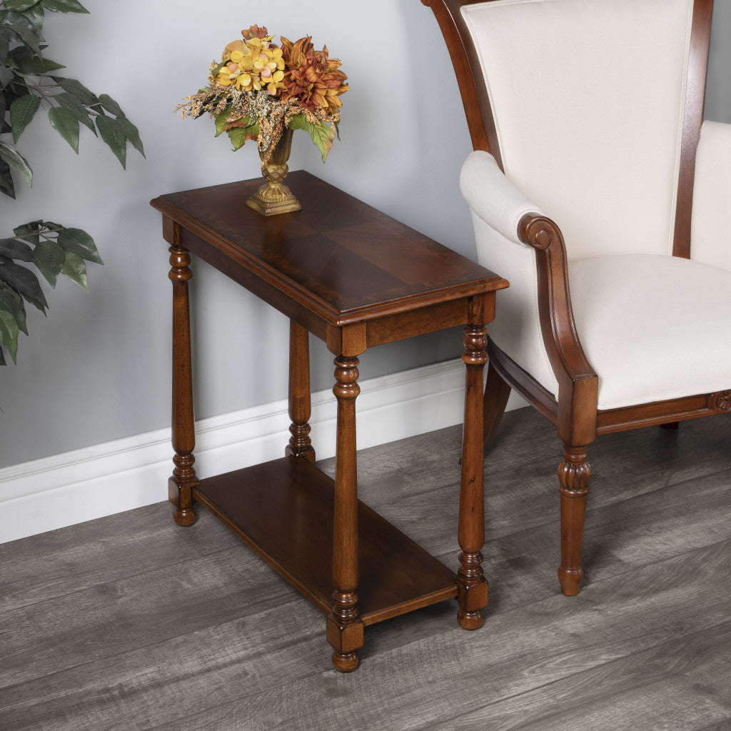24" Brown Manufactured Wood Rectangular End Table With Shelf