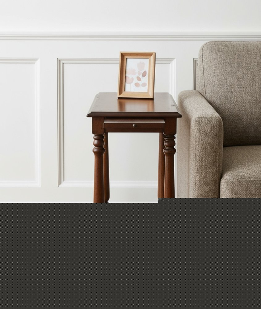 24" Wood Brown End Table With Shelf