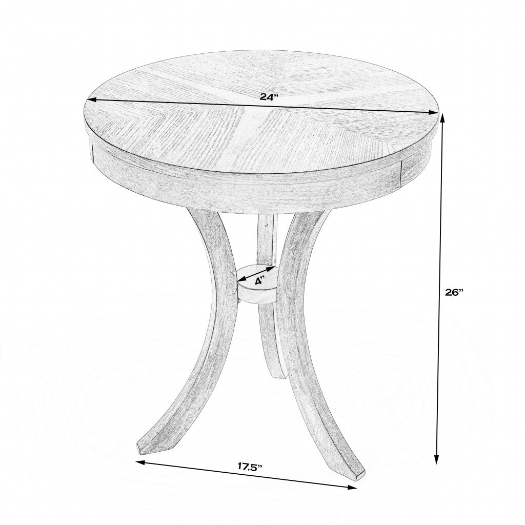 26" Gray Manufactured Wood Round End Table