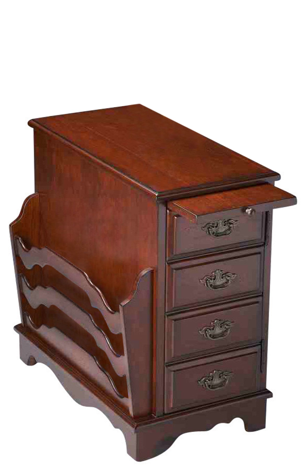 24" Dark Brown Manufactured Wood Rectangular End Table With Four Drawers