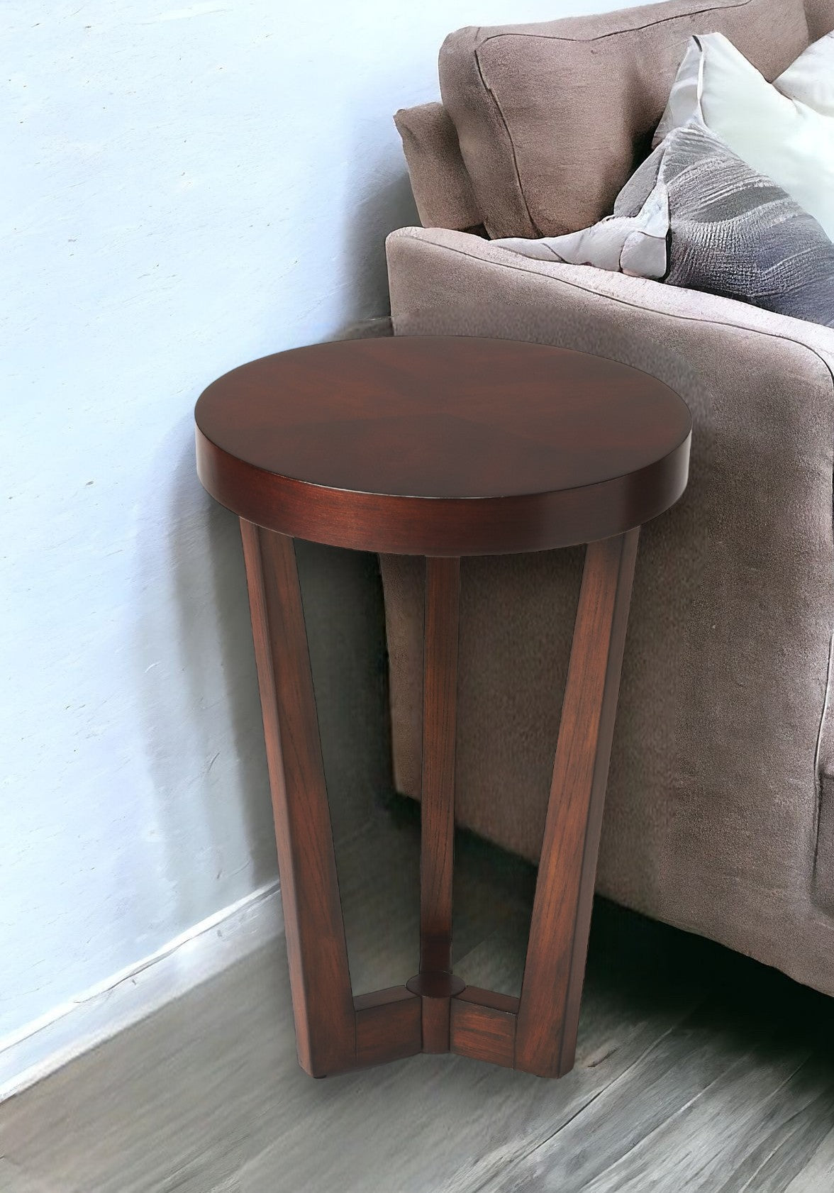 24" Cherry Manufactured Wood Round End Table