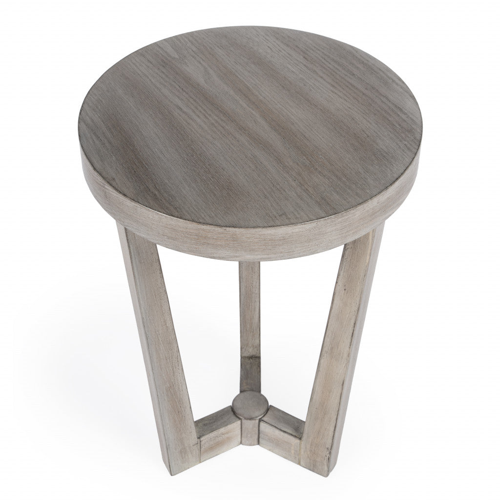 24" Gray Manufactured Wood Round End Table