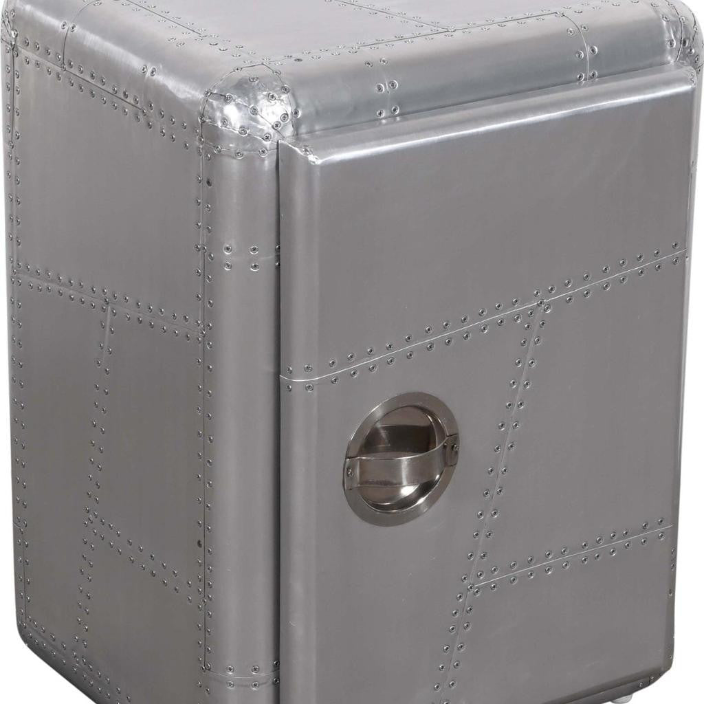 18" Silver Aluminum Standard Accent Cabinet With One Shelf