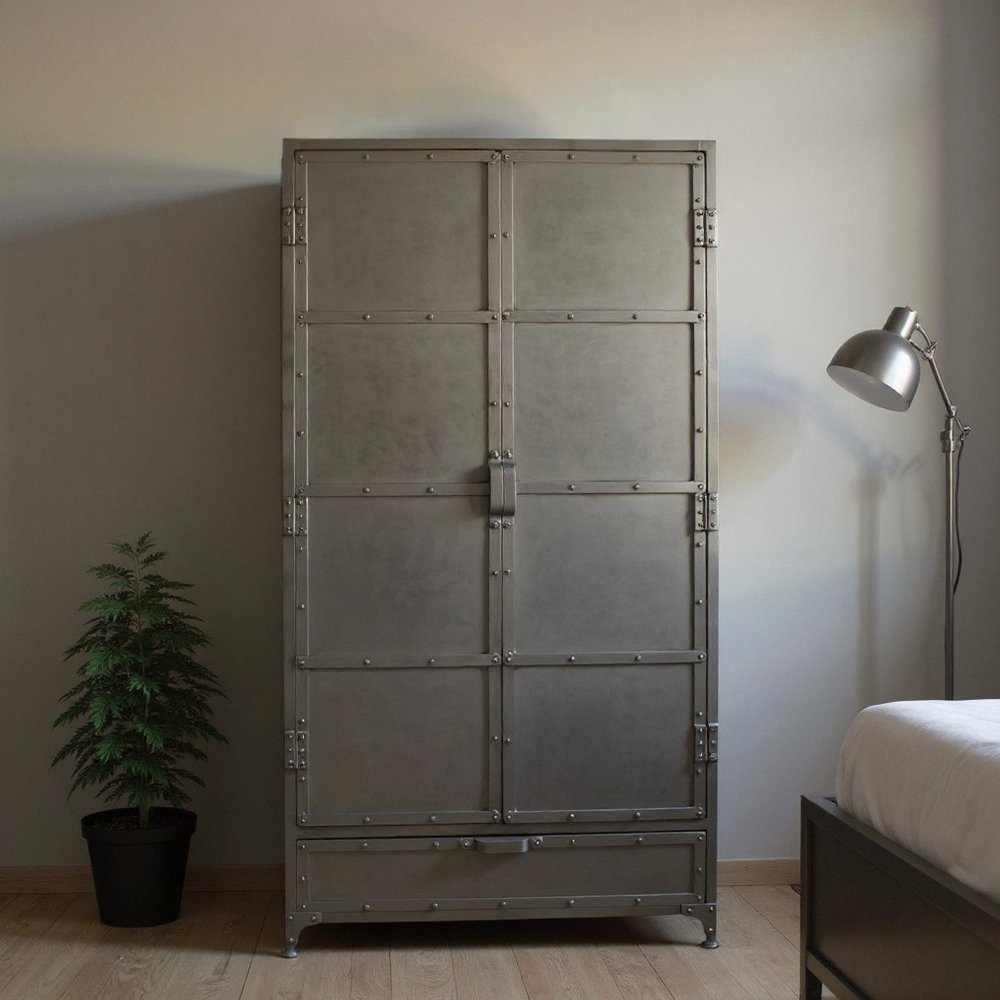 36" Silver Iron Drawer Combo Dresser