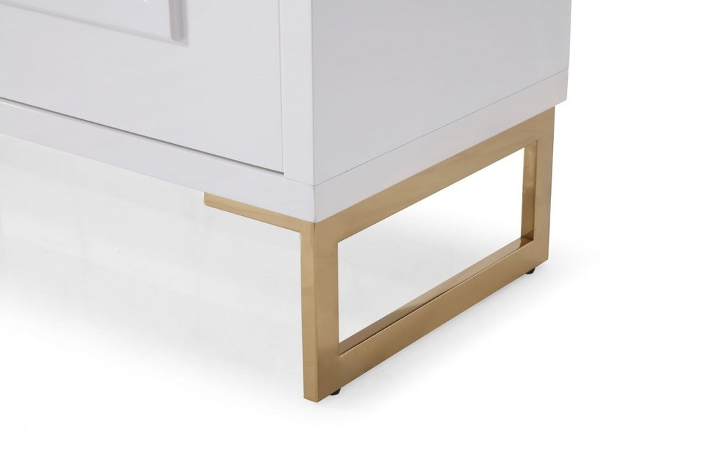 79" Gold And White Wood Sideboard With Four Doors