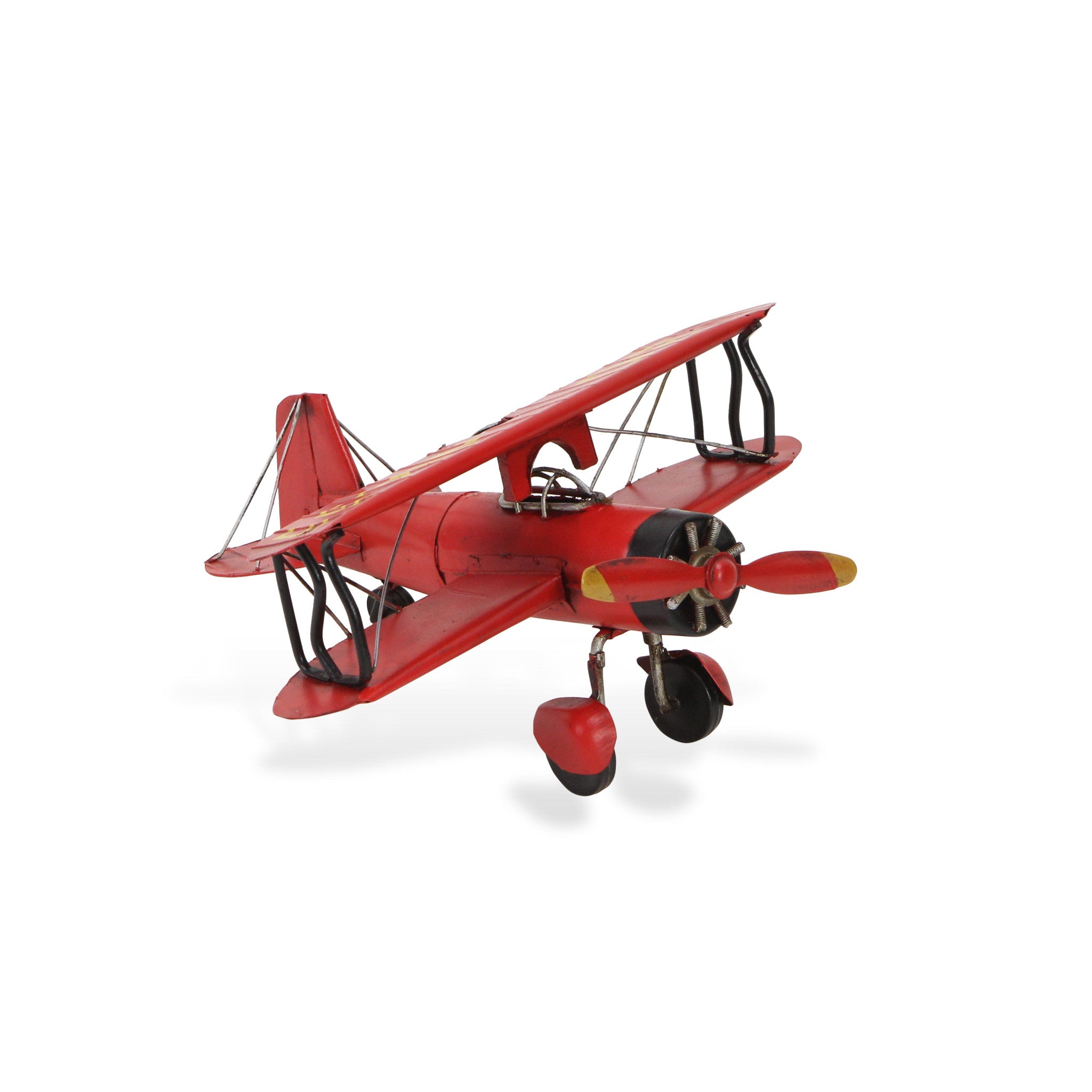 5" Red and Black Metal Hand Painted Model Airplane