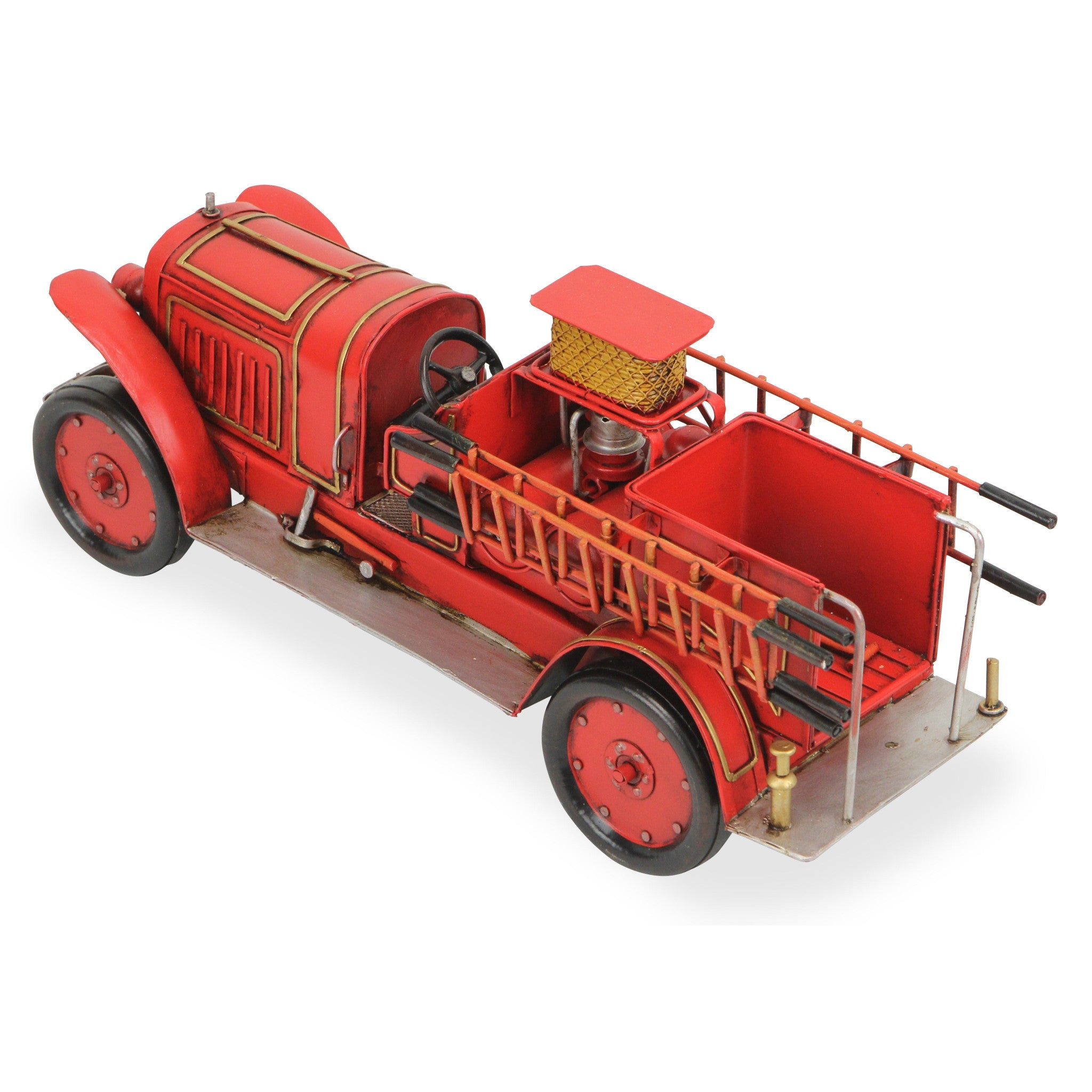 7" Red and Gold Metal Hand Painted Model Car