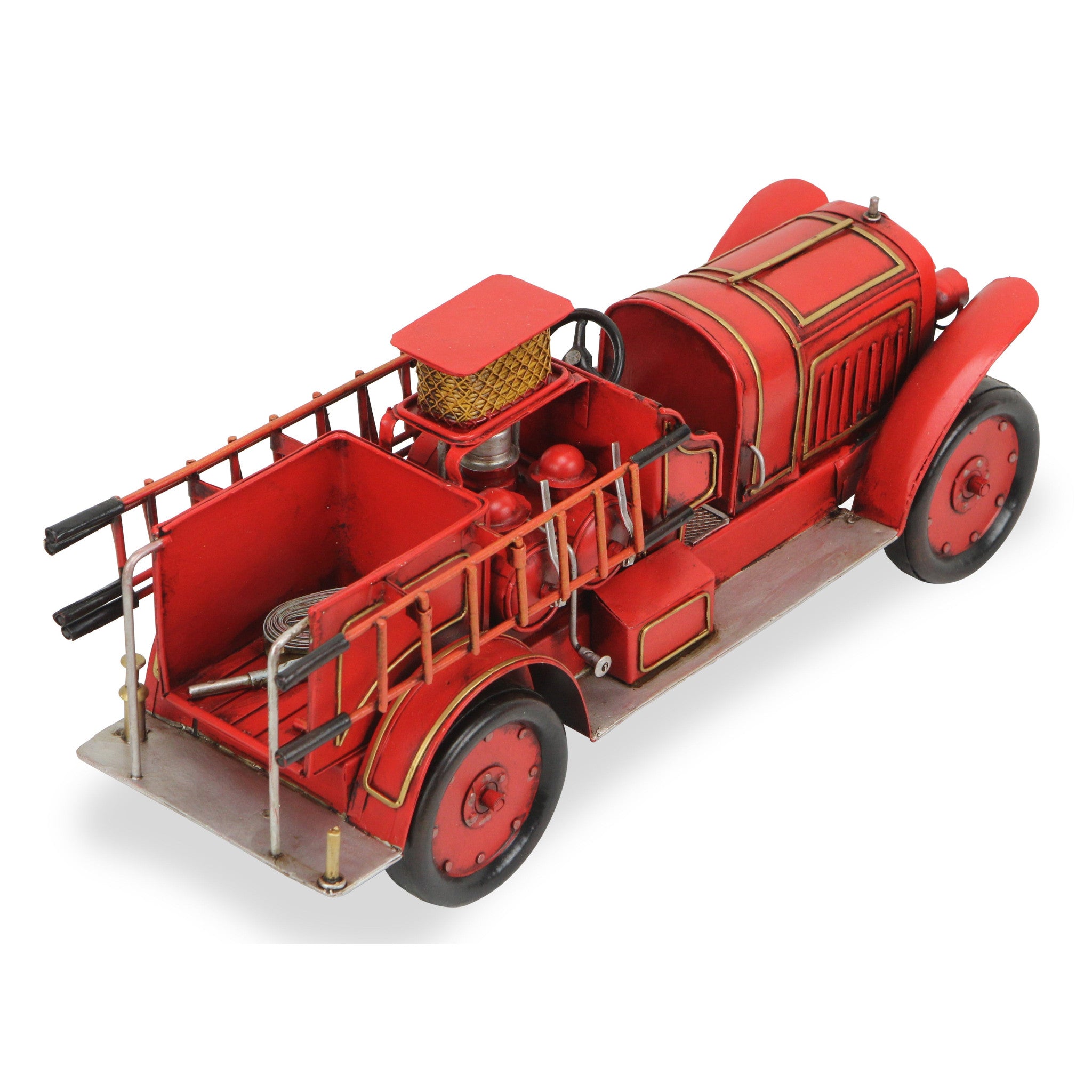 7" Red and Gold Metal Hand Painted Model Car