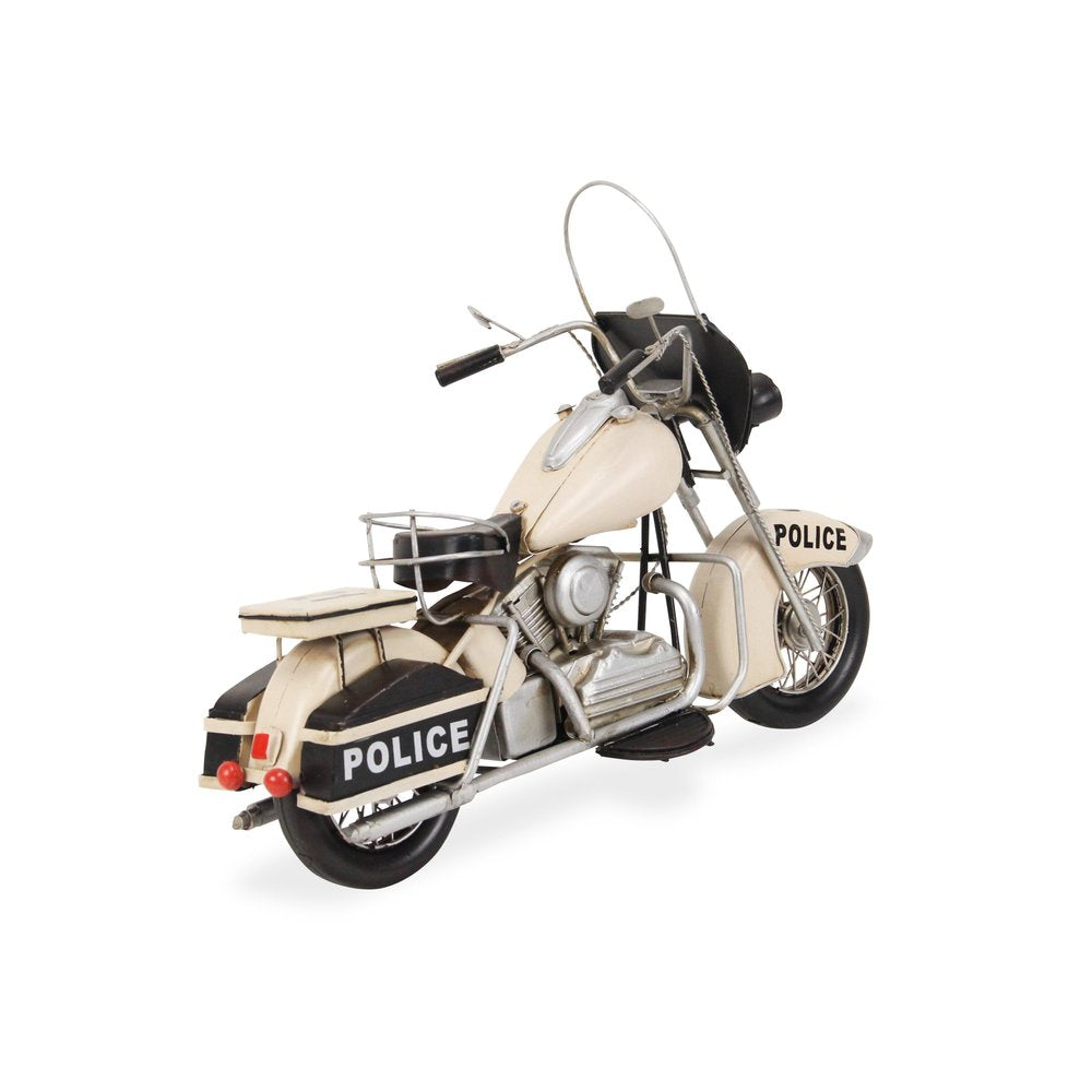 10" Cream Metal Hand Painted Motorcycle Model Motorcycle