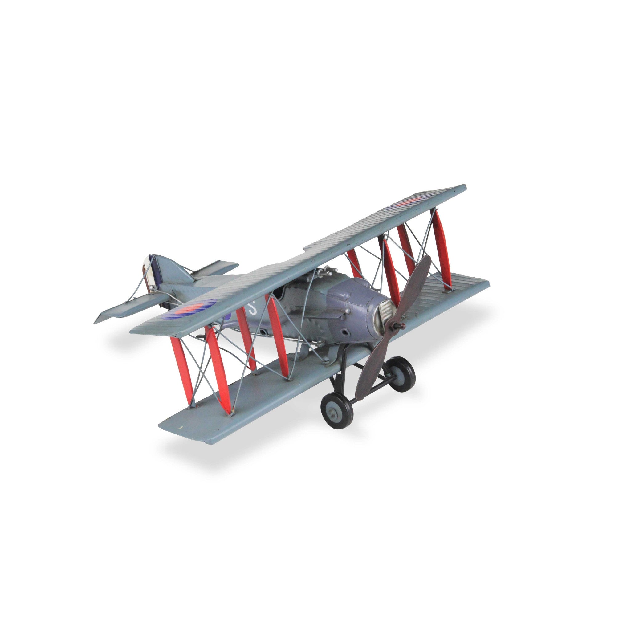 5" Red and Gray Metal Hand Painted Model Airplane