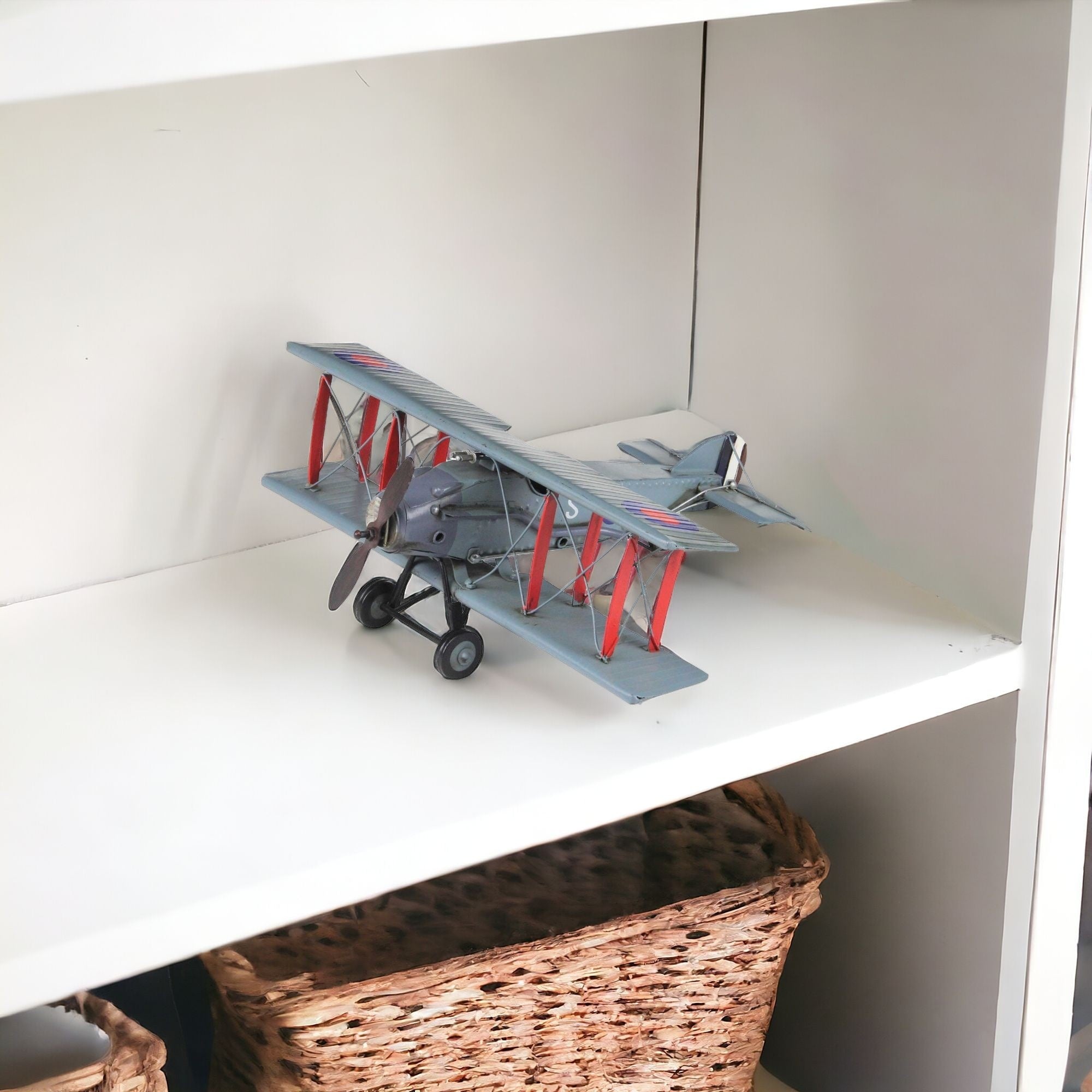 5" Red and Gray Metal Hand Painted Model Airplane