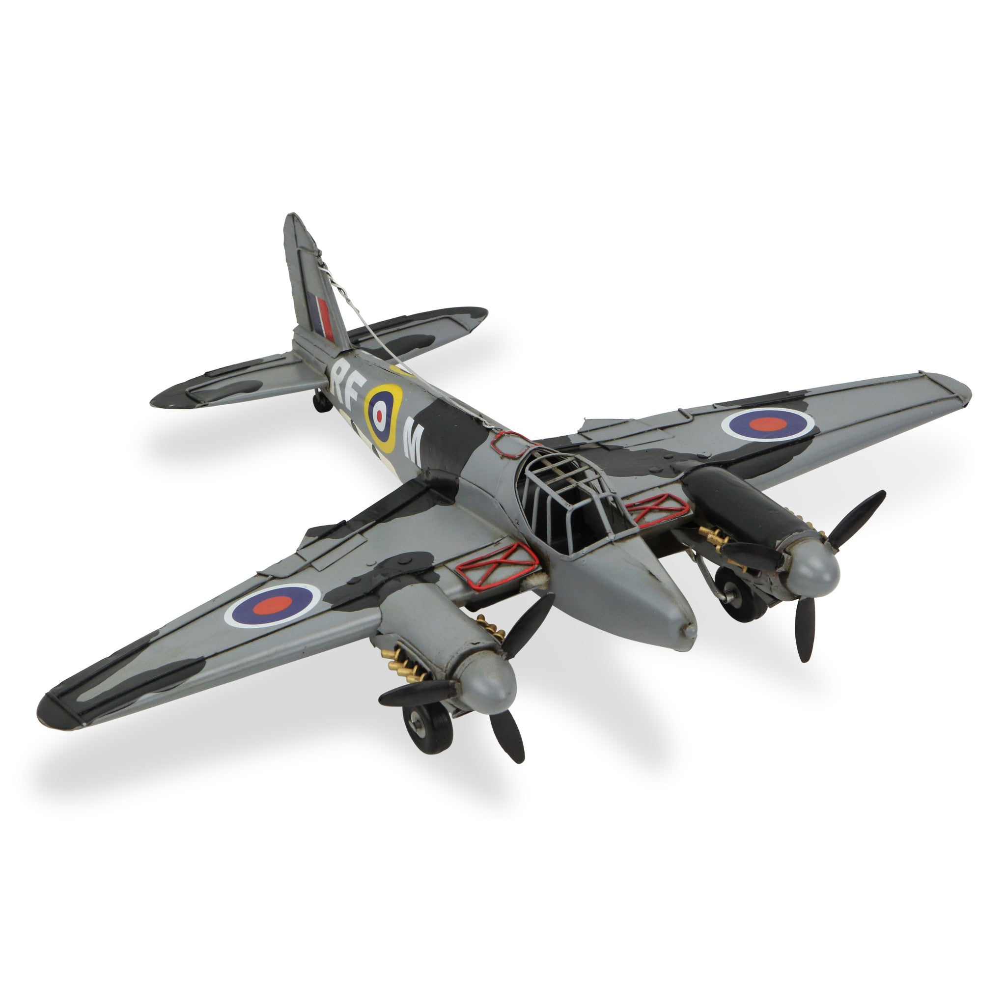 4" Black and Gray Metal Hand Painted Model Airplane
