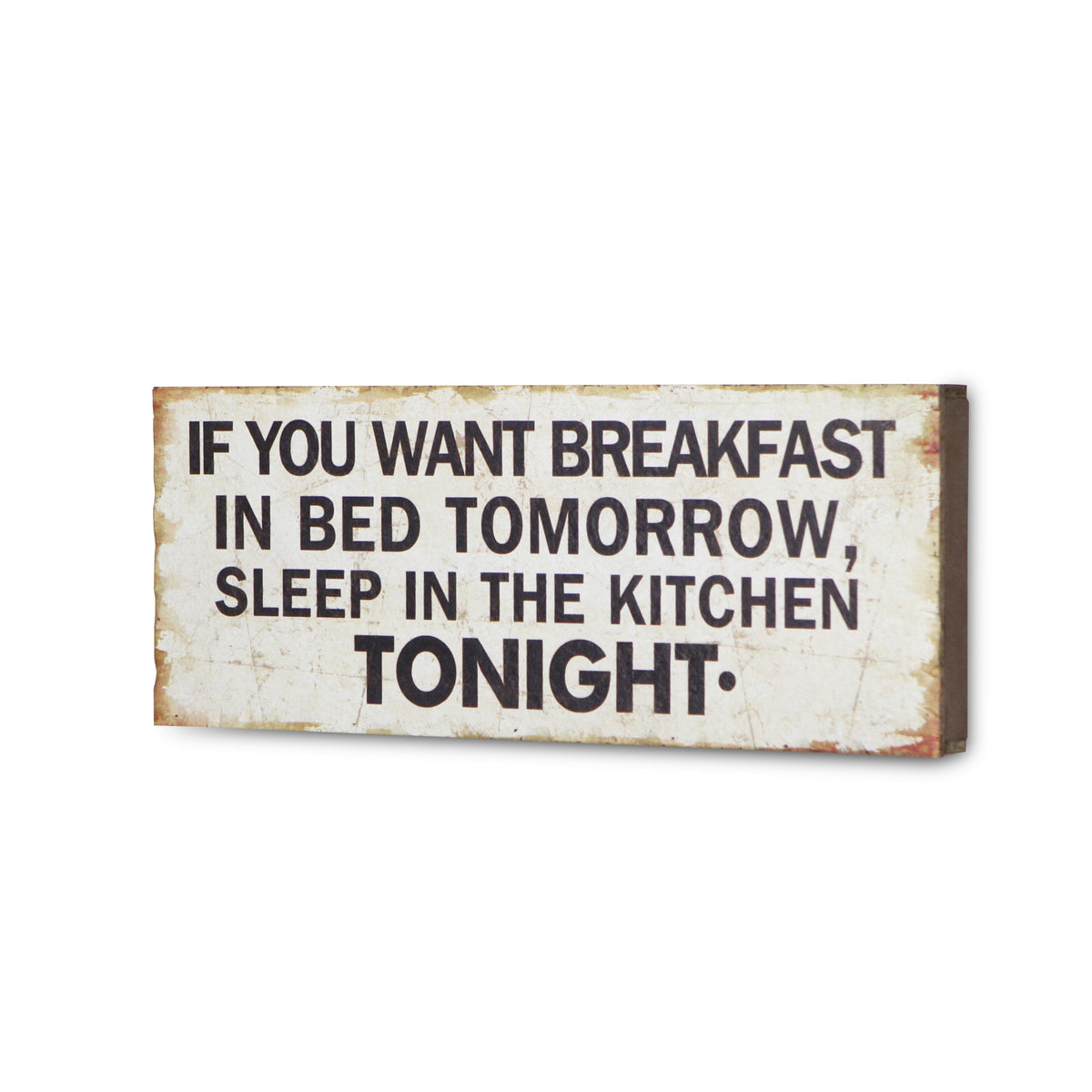9" X 24" White and Black If You Want Breakfast Wood Wall Decor