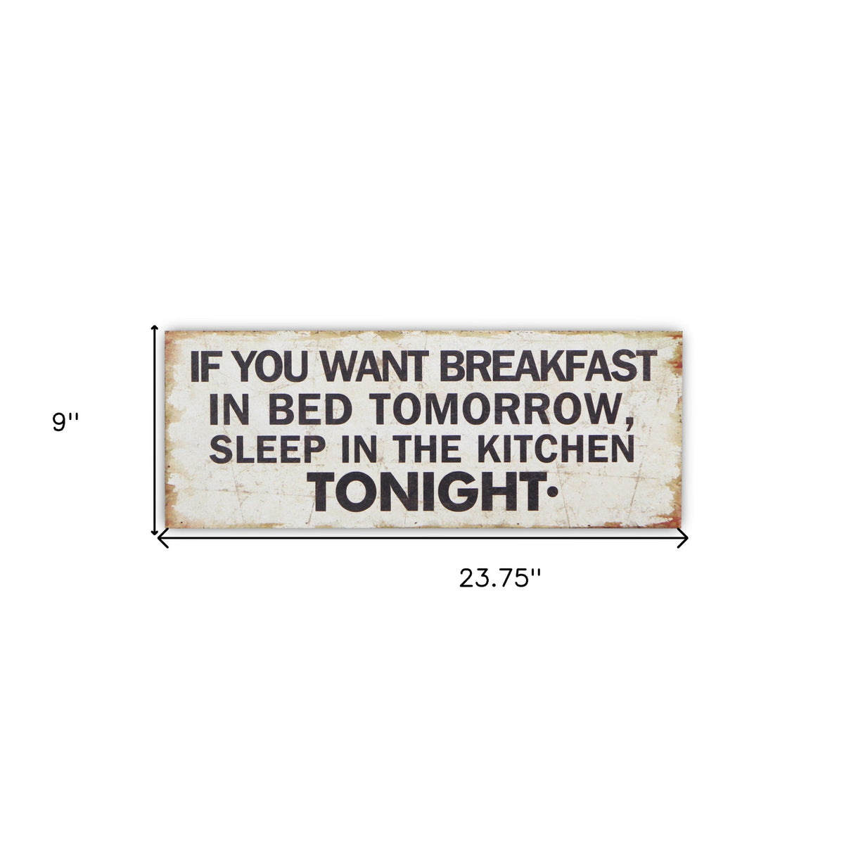 9" X 24" White and Black If You Want Breakfast Wood Wall Decor