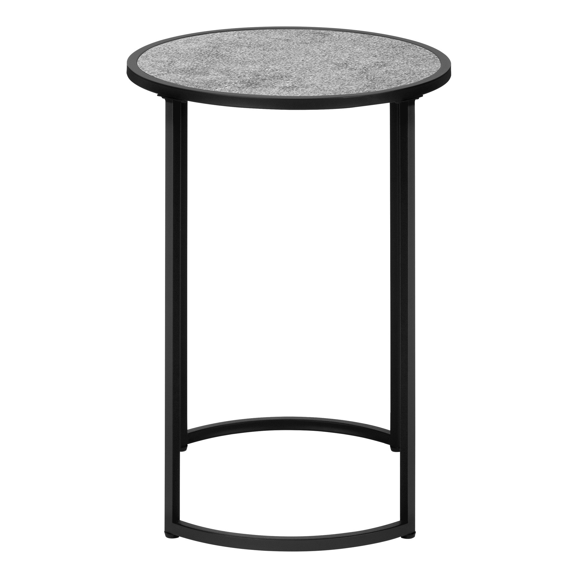24" Black And Gray Round End Table