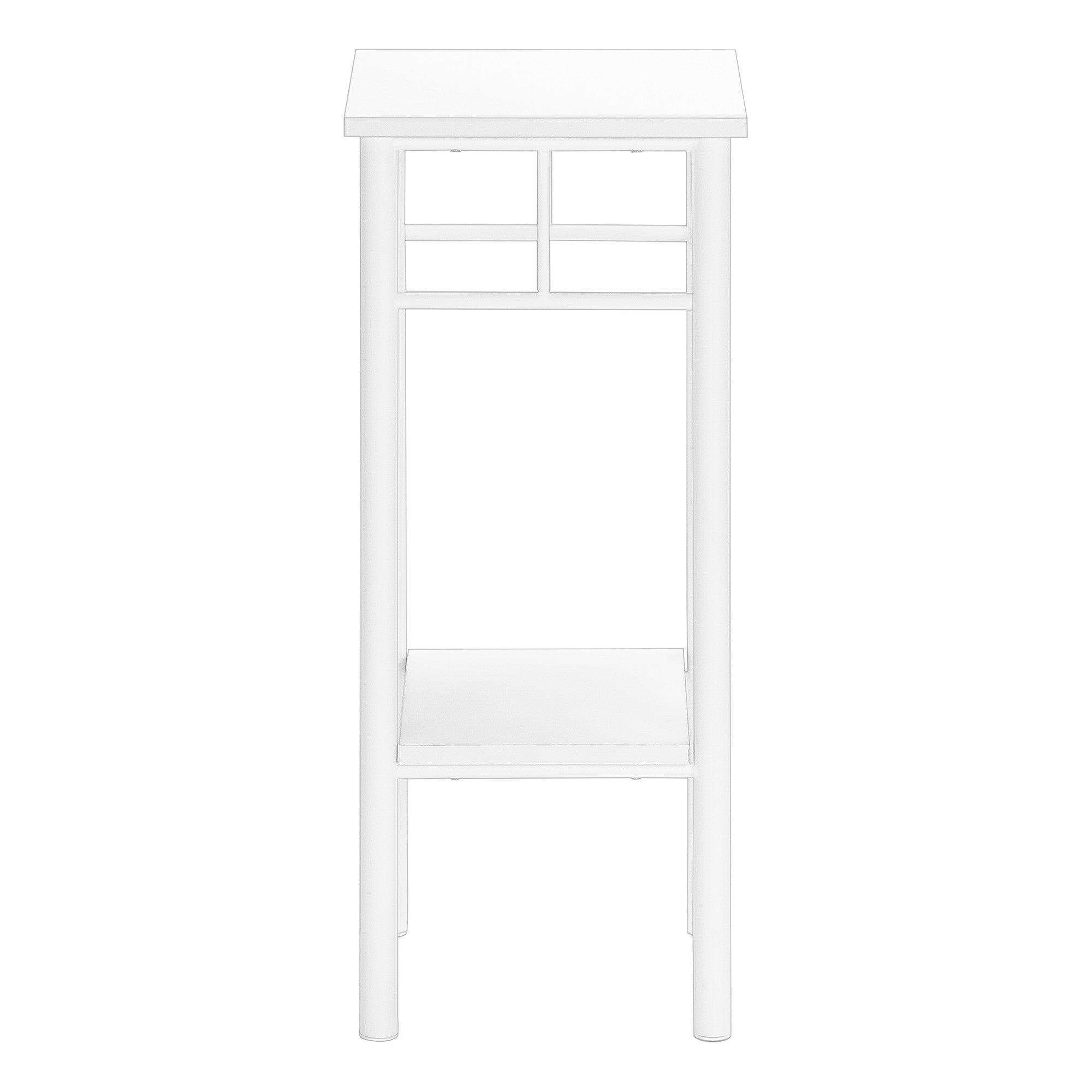 28" White End Table With Shelf