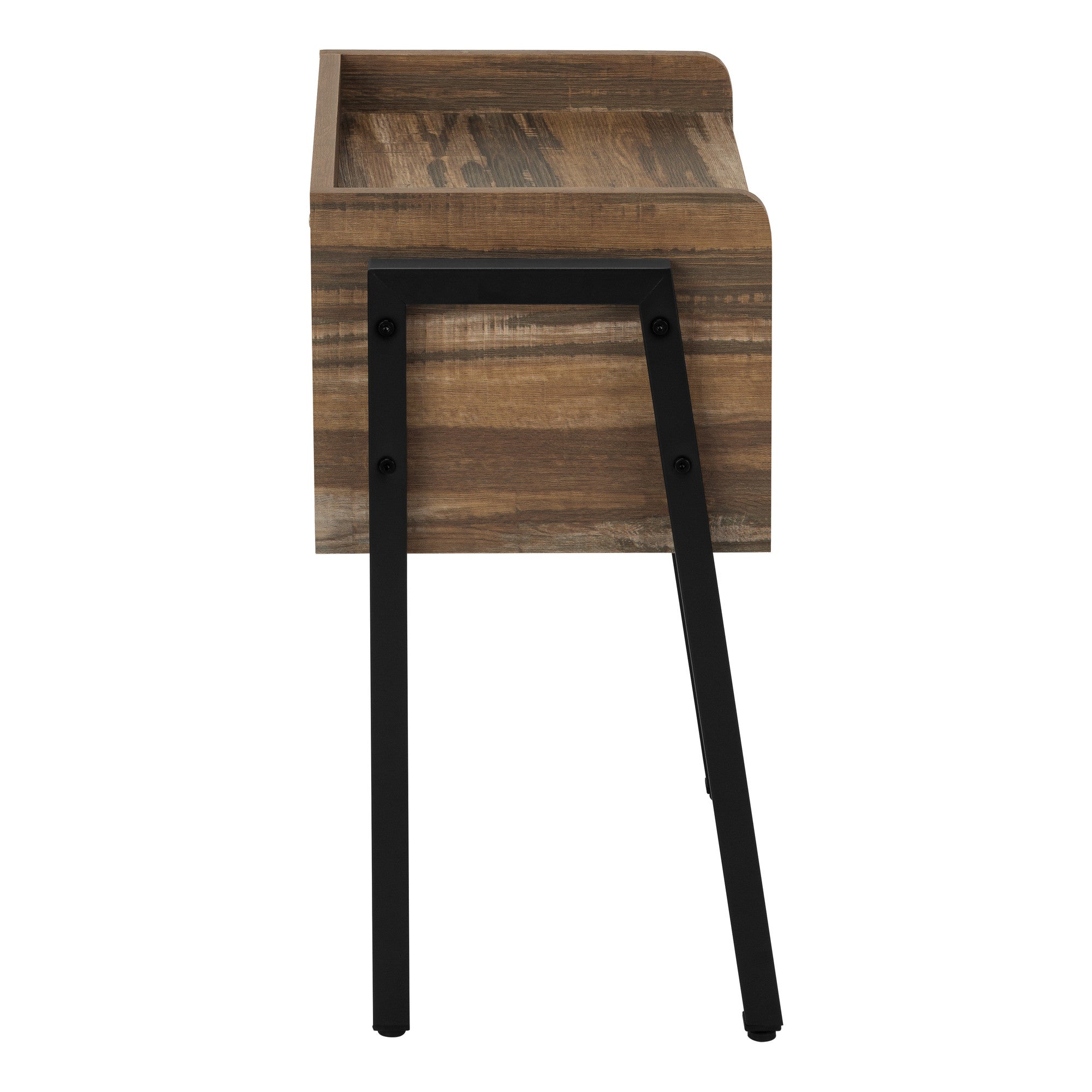 23" Black And Brown End Table With Shelf