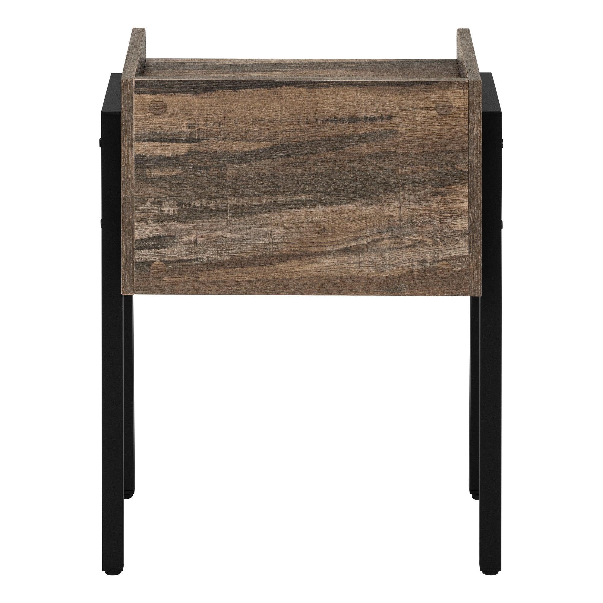 23" Black And Brown End Table With Shelf