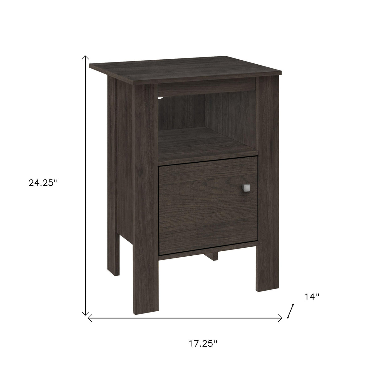 24" Brown Wood Nightstand