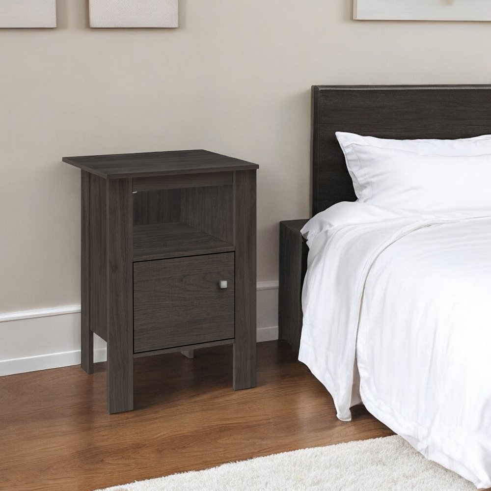 24" Brown Wood Nightstand