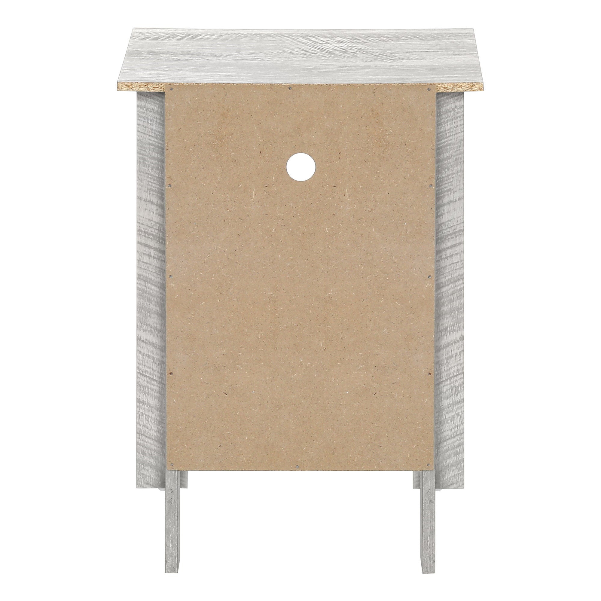 24" Gray Faux Wood Nightstand With Storage