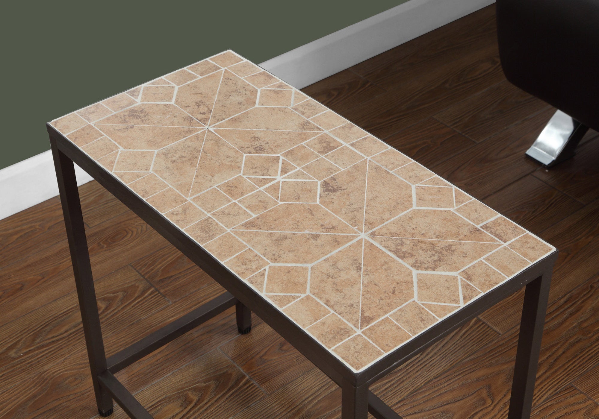 22" Brown Tile End Table