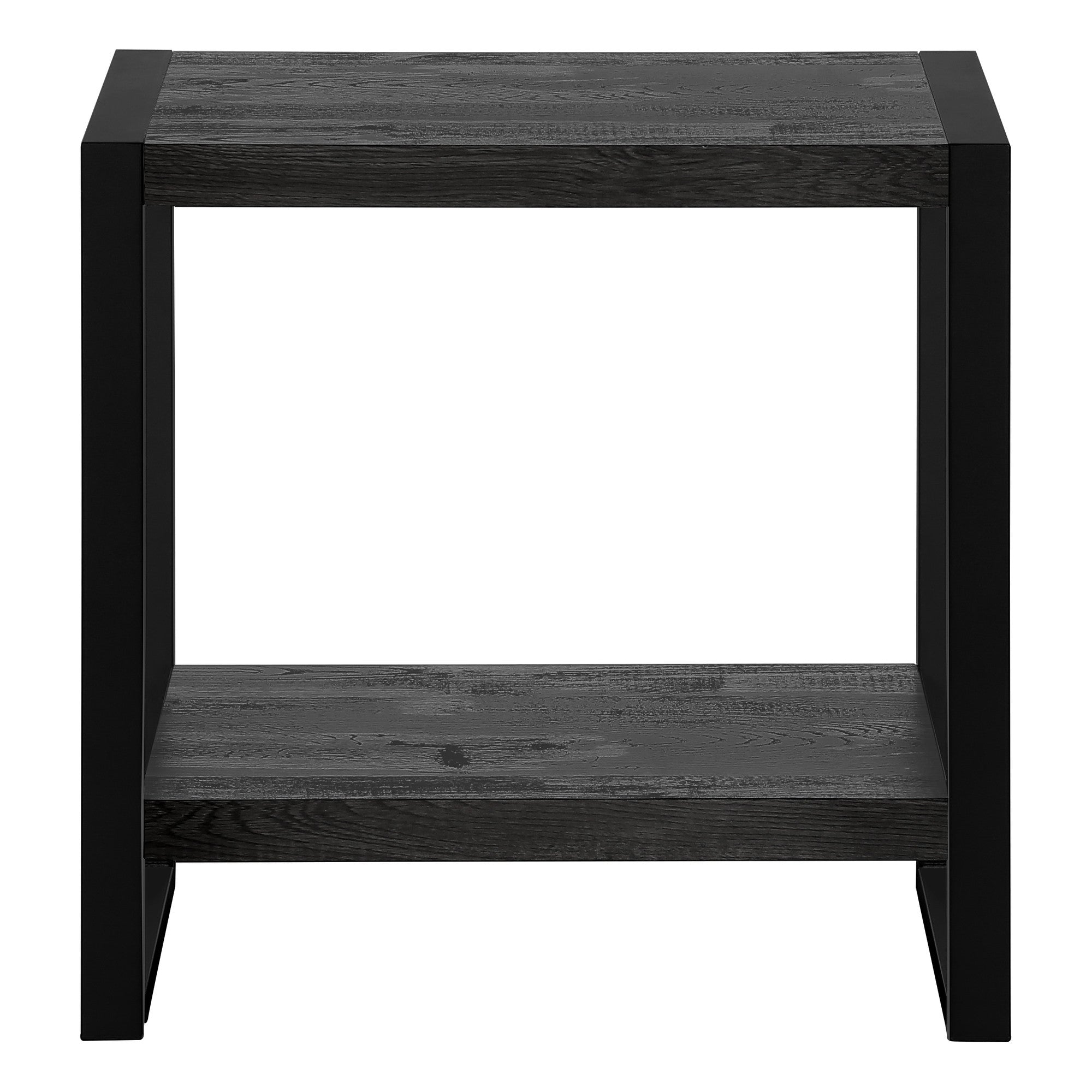 24" Black End Table With Shelf