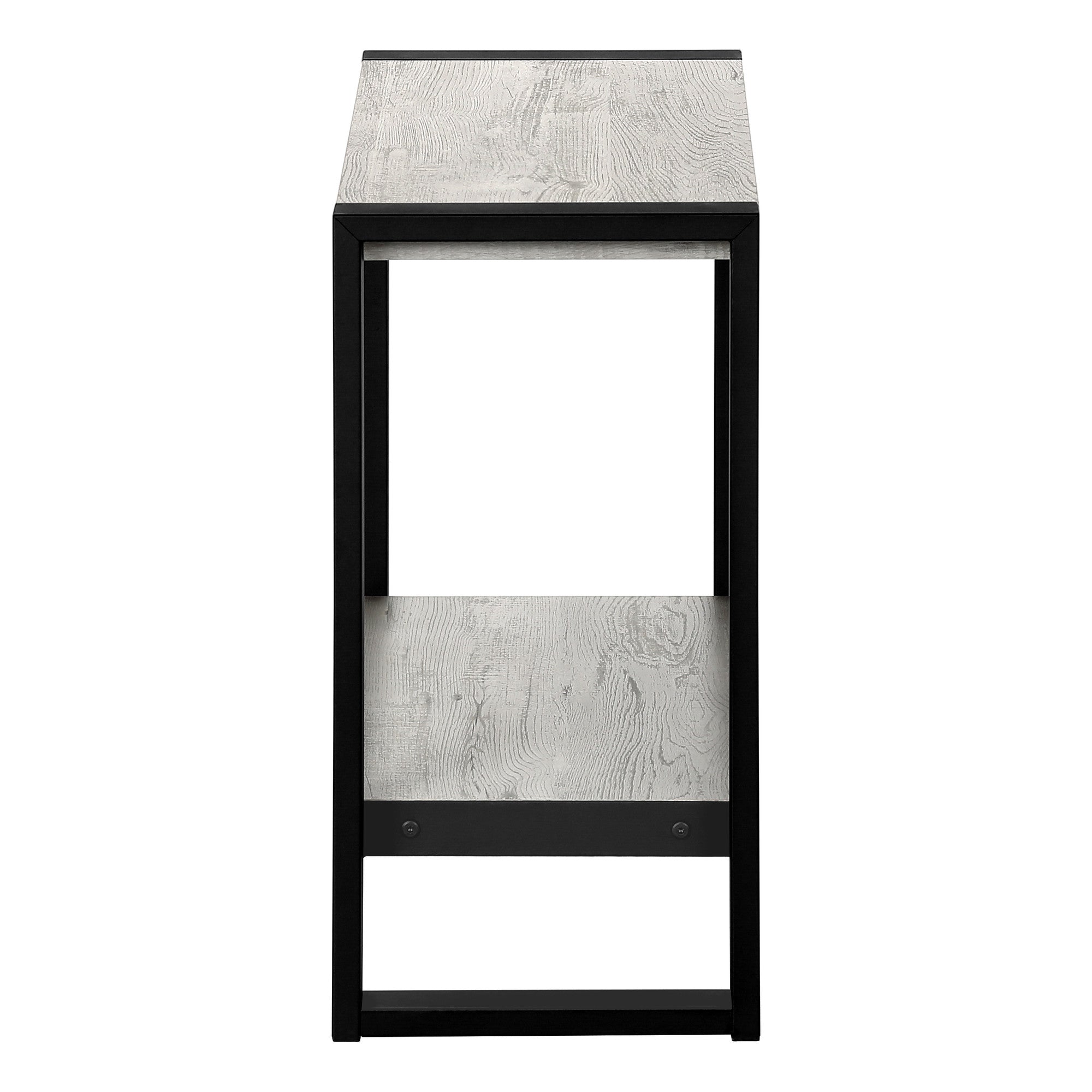 24" Black And Gray End Table With Shelf