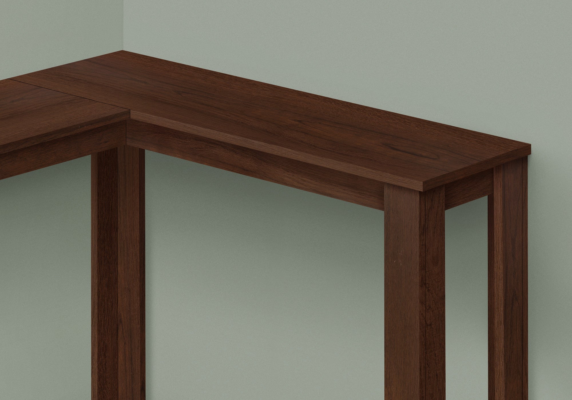 36" Brown Wood Corner Frame Console Table