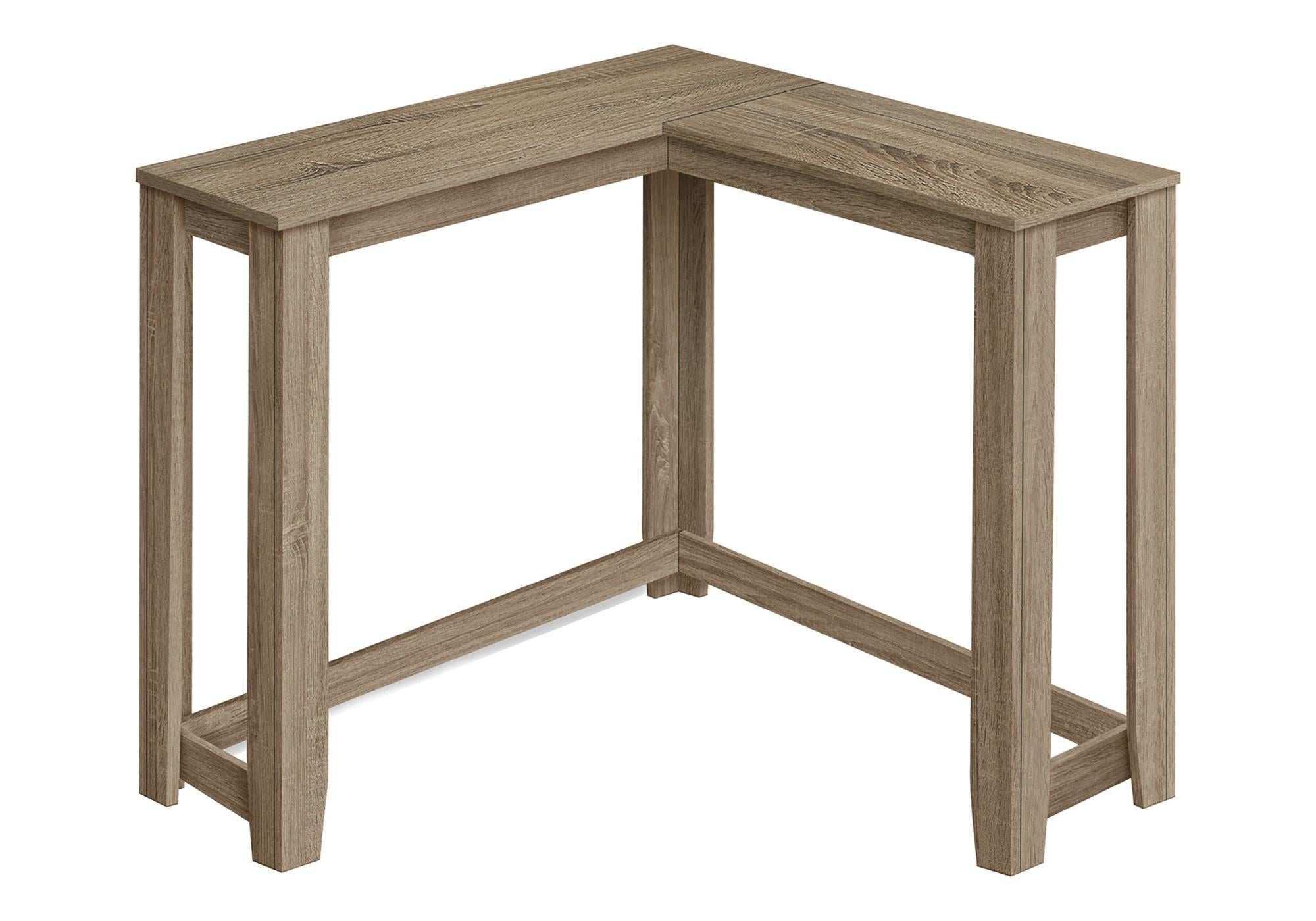 36" Taupe Wood Corner Frame Console Table
