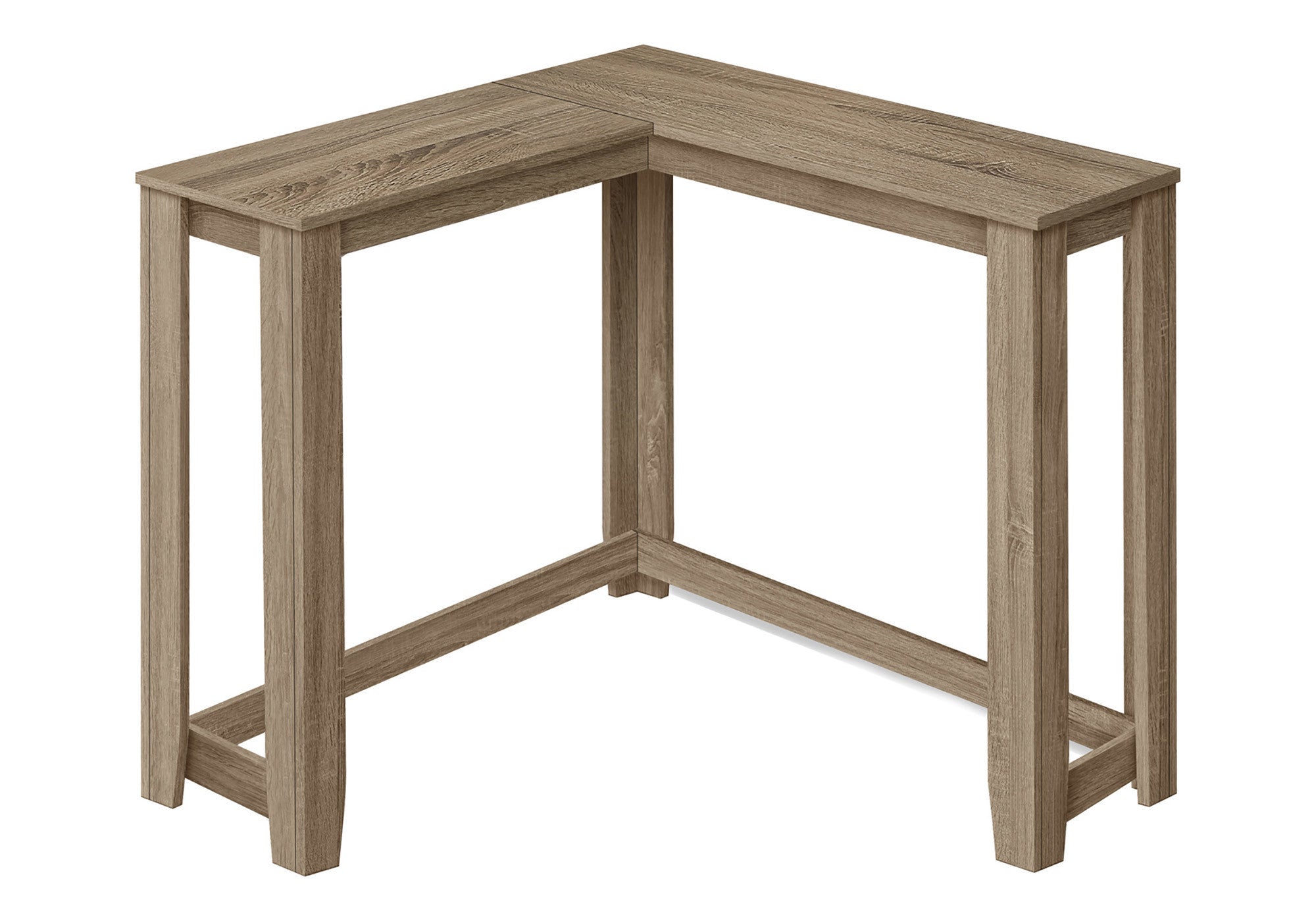 36" Taupe Wood Corner Frame Console Table