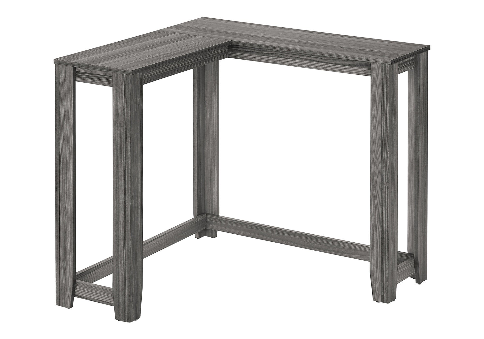 36" Gray Wood Corner Frame Console Table