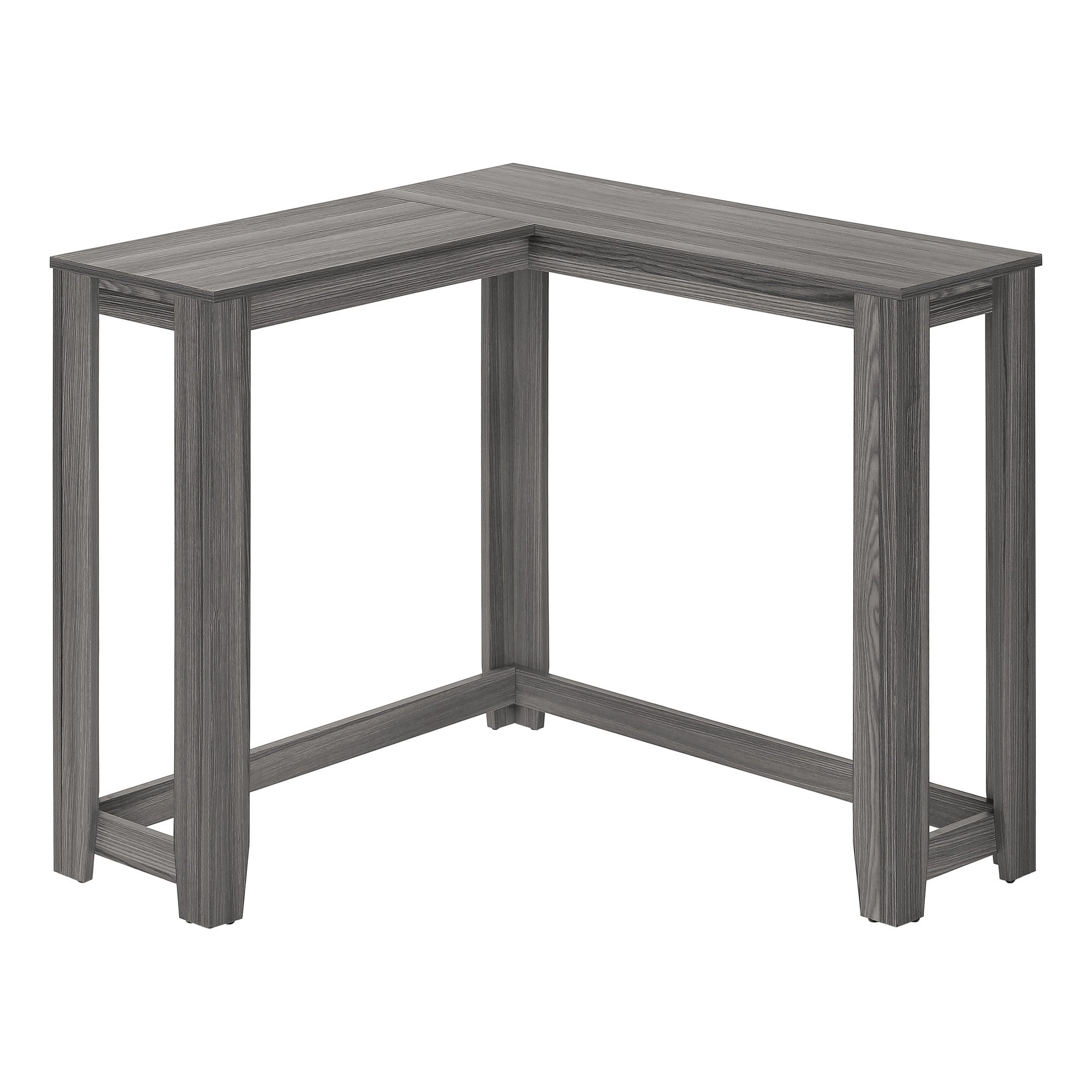 36" Gray Wood Corner Frame Console Table