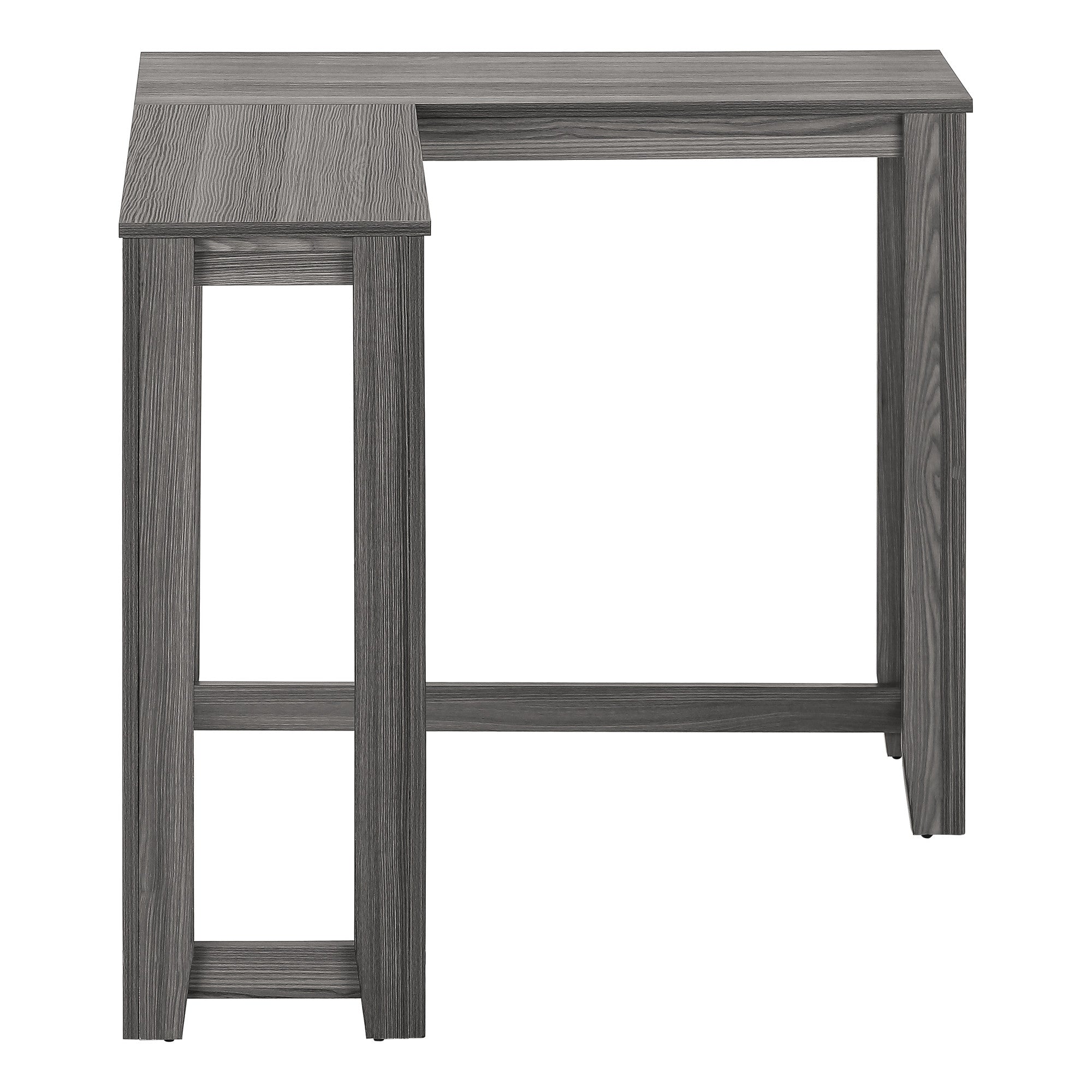 36" Gray Wood Corner Frame Console Table
