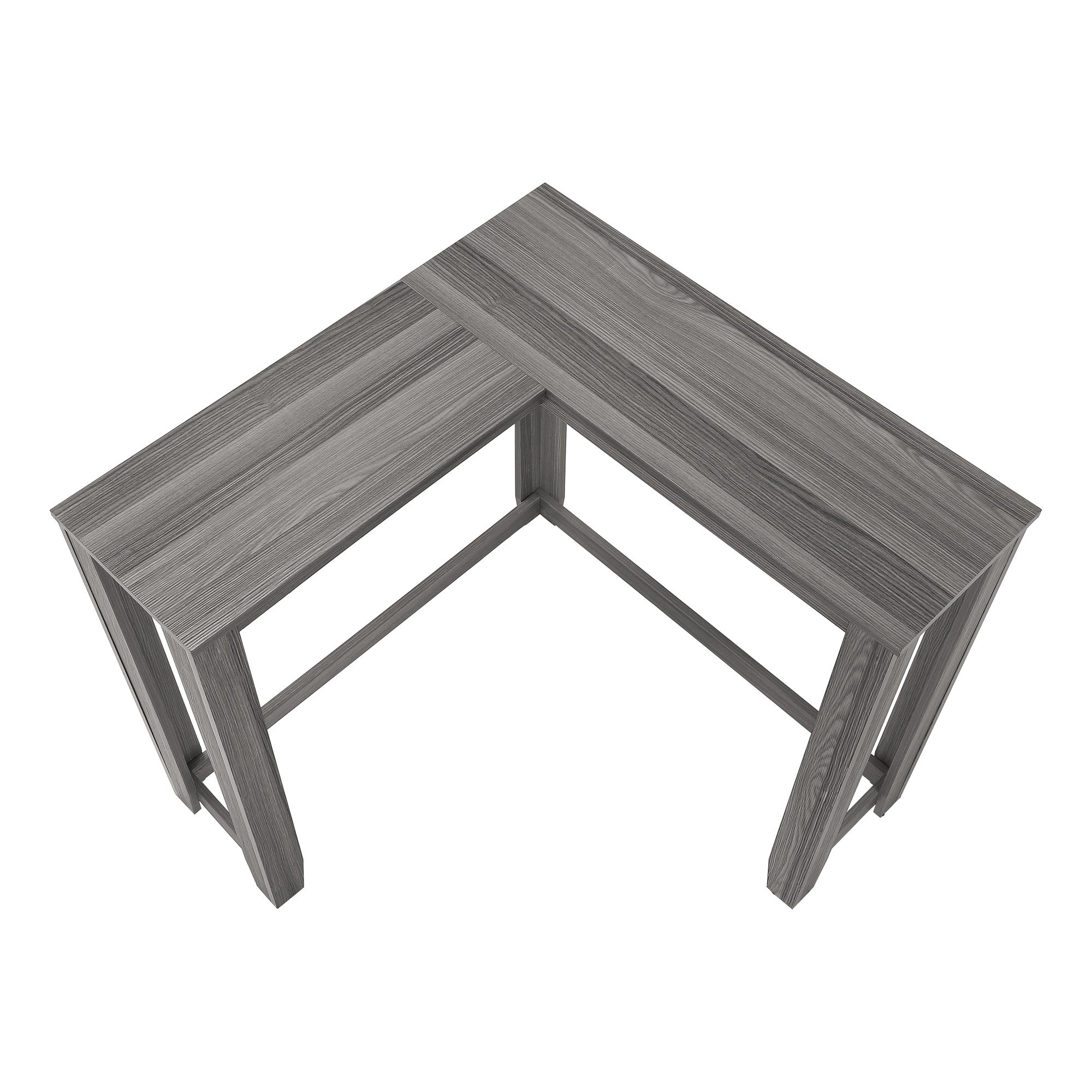 36" Gray Wood Corner Frame Console Table