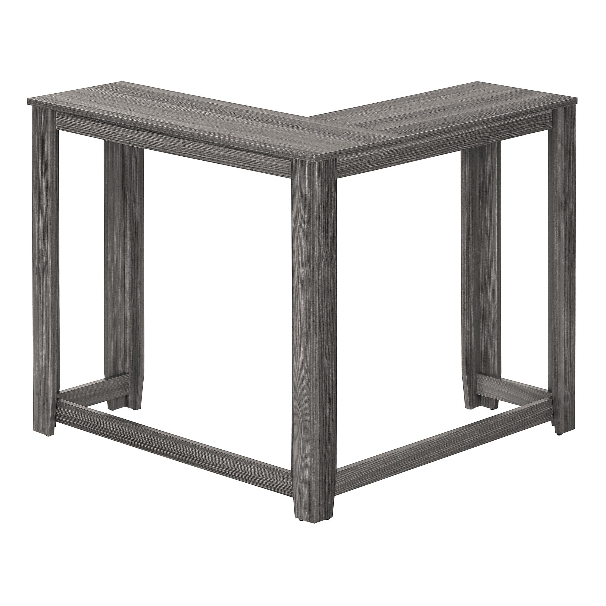 36" Gray Wood Corner Frame Console Table