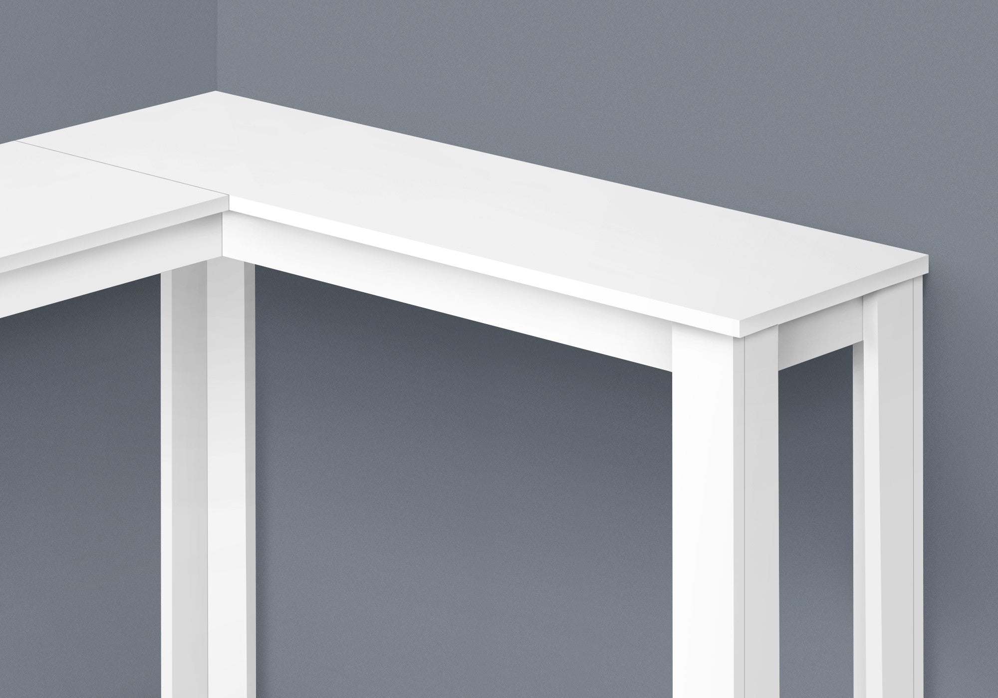 36" White Wood Corner Frame Console Table