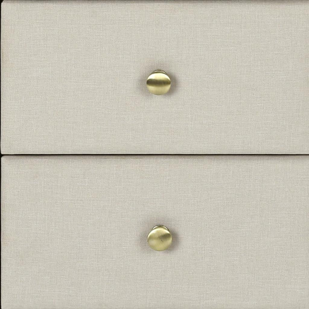 21" Beige Wood Two Drawer Nightstand
