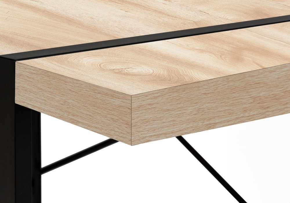 49" Natural and Black Computer Desk