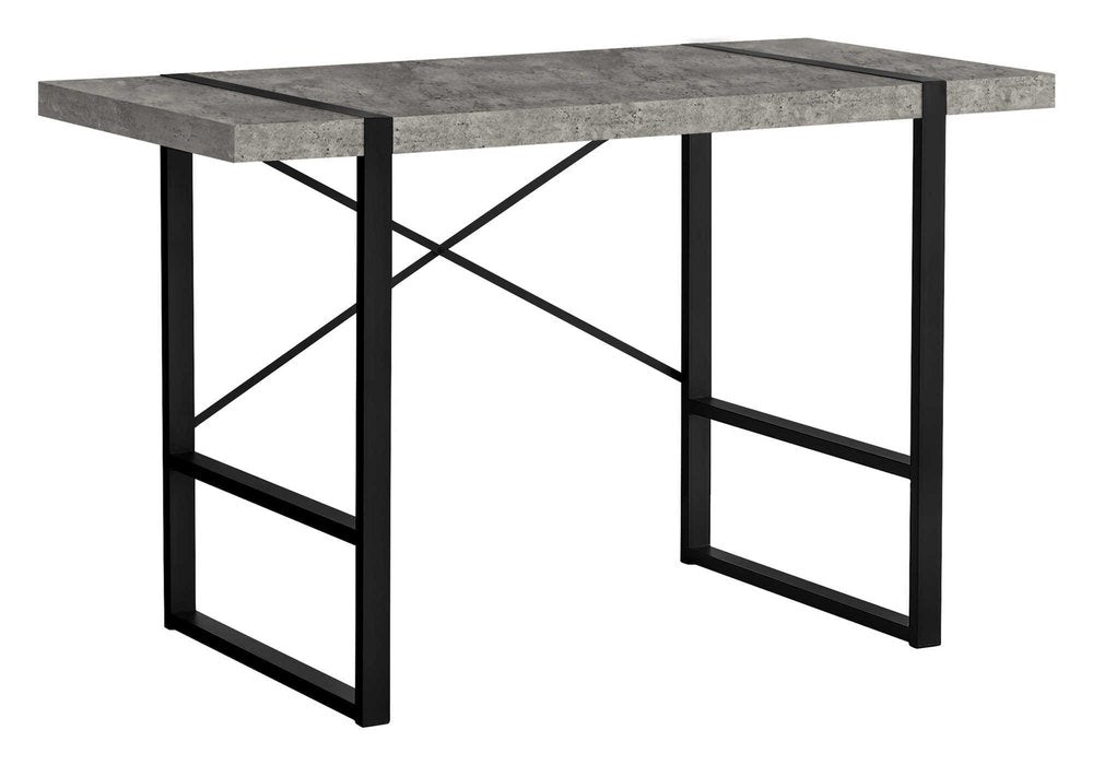 49" Gray and Black Computer Desk