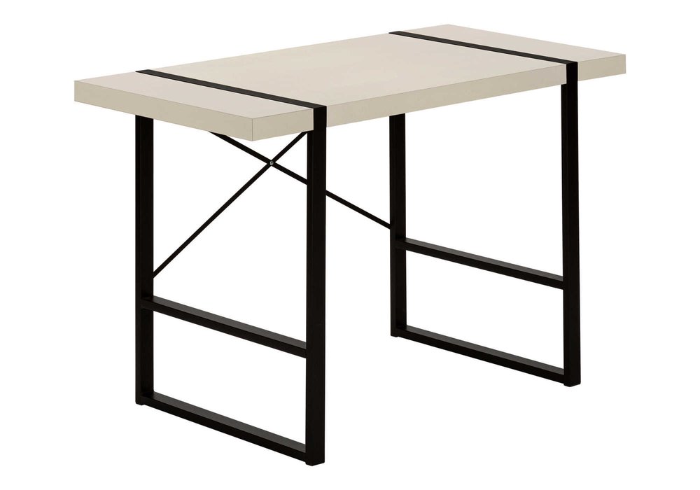 49" Taupe and Black Computer Desk