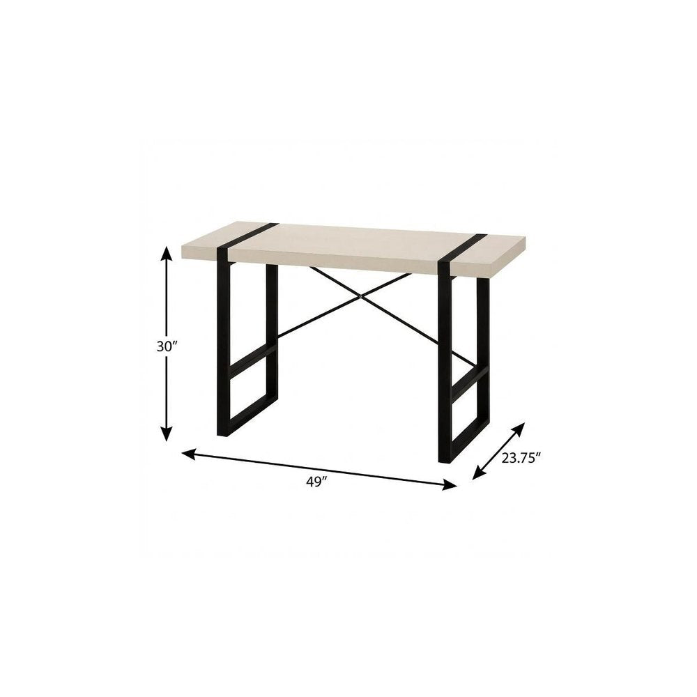 49" Taupe and Black Computer Desk