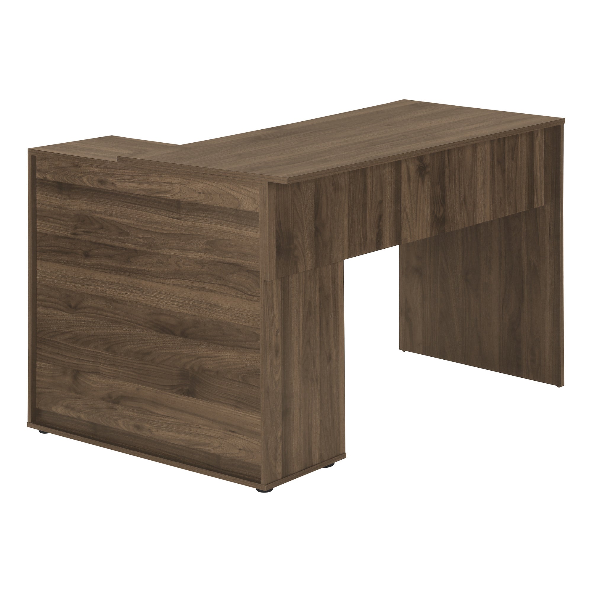 46" Brown Wood L Shape Computer Desk