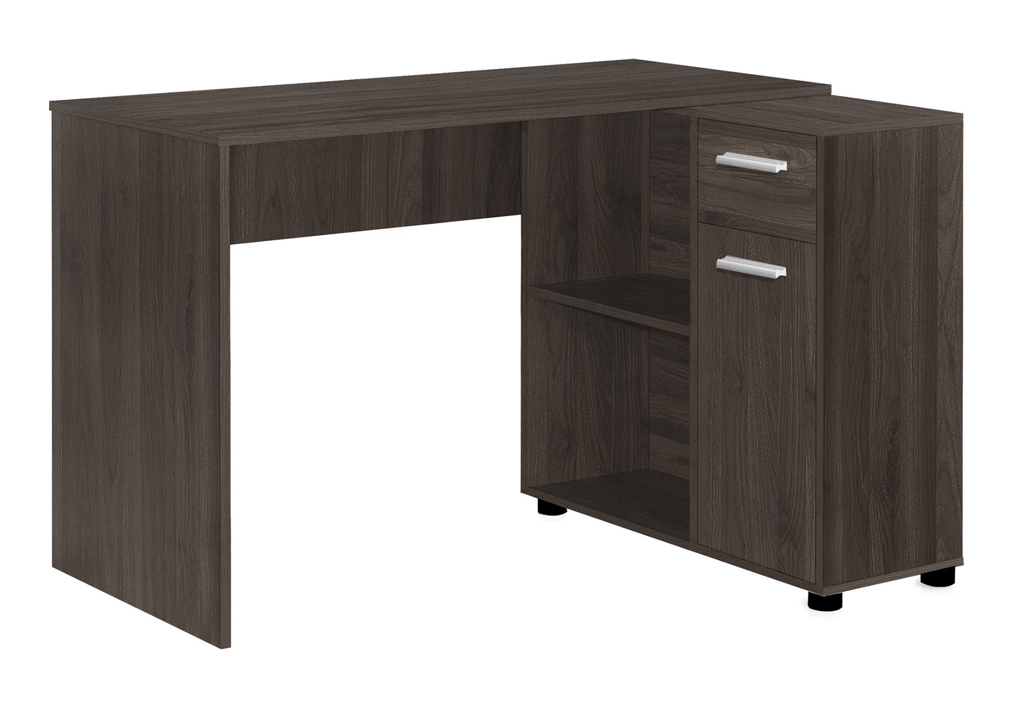 46" Brown Wood L Shape Computer Desk