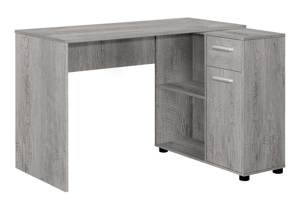 46" Gray Wood L Shape Computer Desk