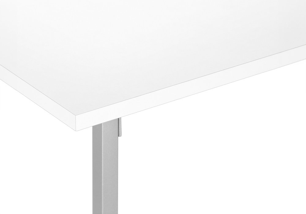 40" White And Silver Wood And Metal Coffee Table