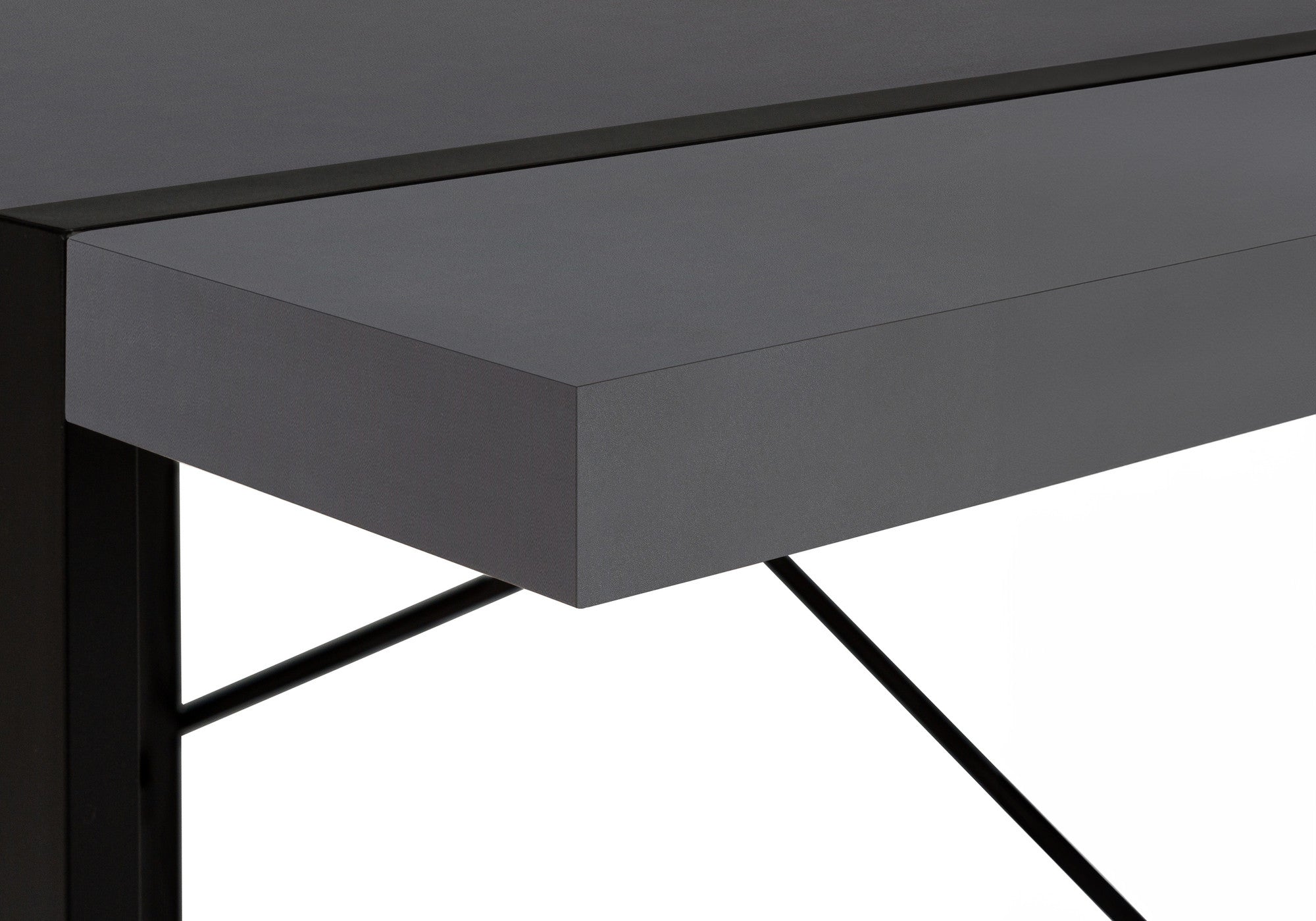 49" Gray and Black Computer Desk