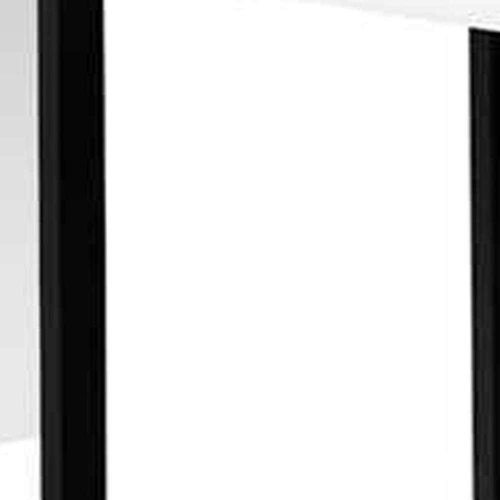 71" White and Black L Shape Computer Desk With Three Drawers