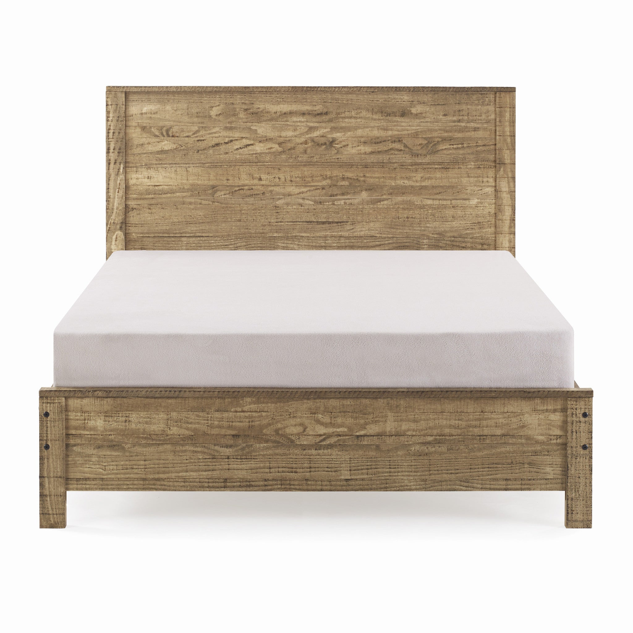 Walnut Brown Solid Wood Queen Bed Frame